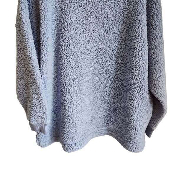 Aerie Blue Sherpa Quarter-Zip Sweatshirt - Picture 10 of 10